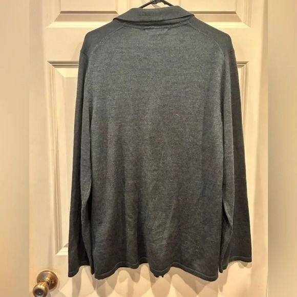 Mark Law Luxury Wool Blend Charcoal Gray‎ Sweater Cardigan size Large - Picture 5 of 7